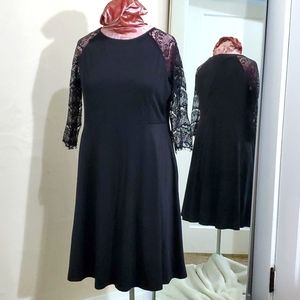 black lace fit n flare cocktail dress 20 2X 20W